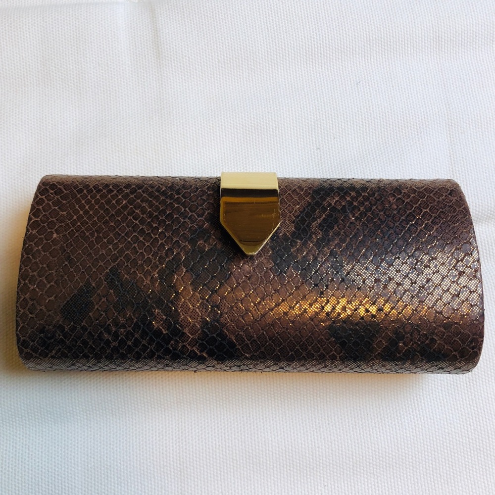 Banana Republic Copper Faux Snakeskin Clutch